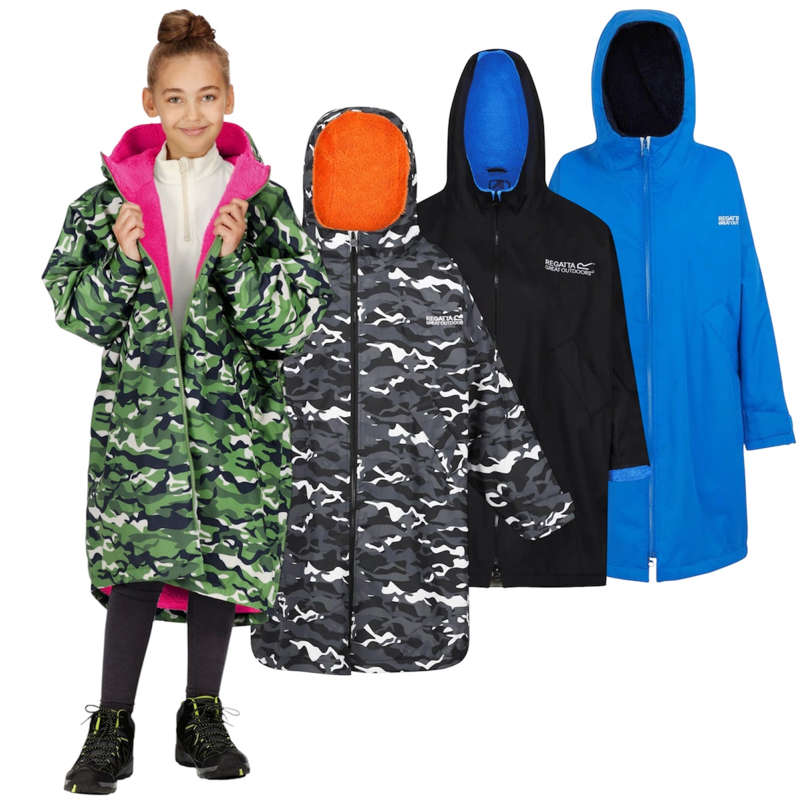 Regatta Kids Spirit Of Adventure Hooded Waterproof Warm Drying Changing Robe for Boys & Girls